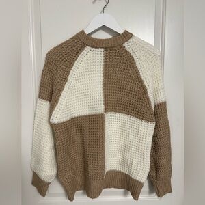 MANGO Brown checkered sweater (tags on)